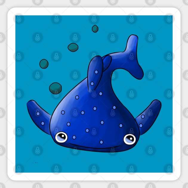 Kawaii Blue Whale Sticker by cmjshop
